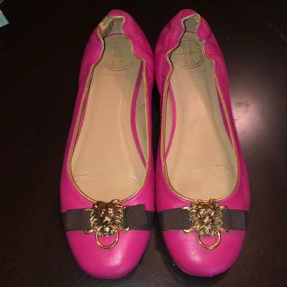 Lilly Pulitzer Shoes - Lilly Pulitzer “Lions” Pink Flats, rare. 7.5.